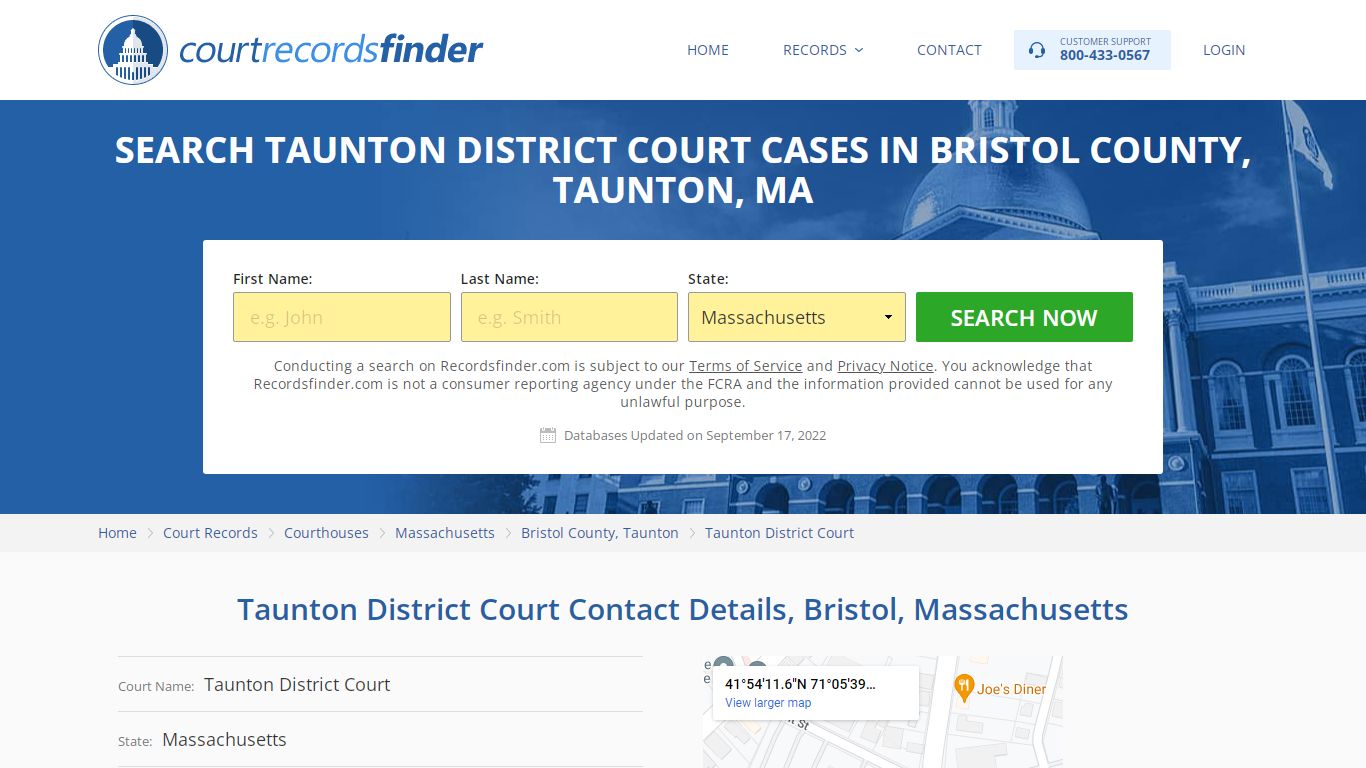Taunton District Court Case Search - Bristol County, MA - RecordsFinder