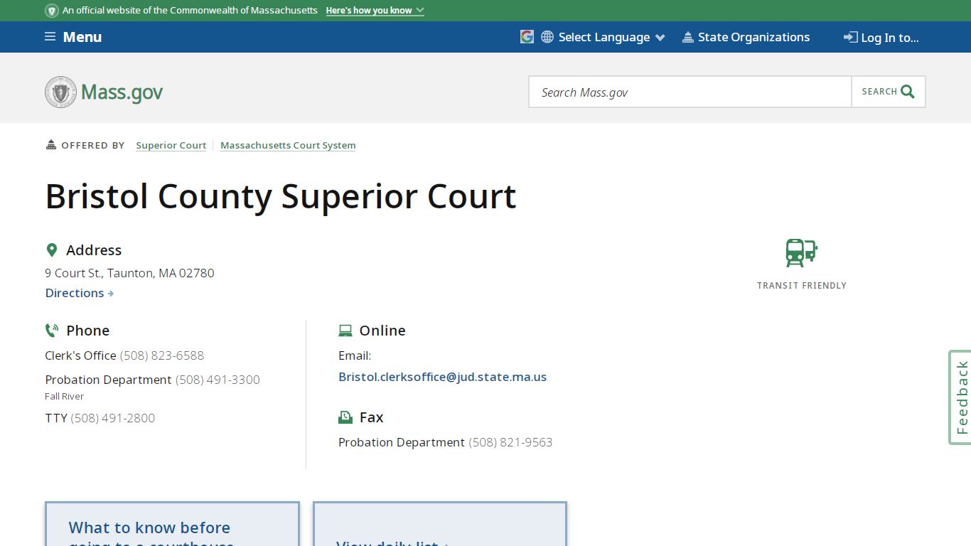 Bristol County Superior Court | Mass.gov